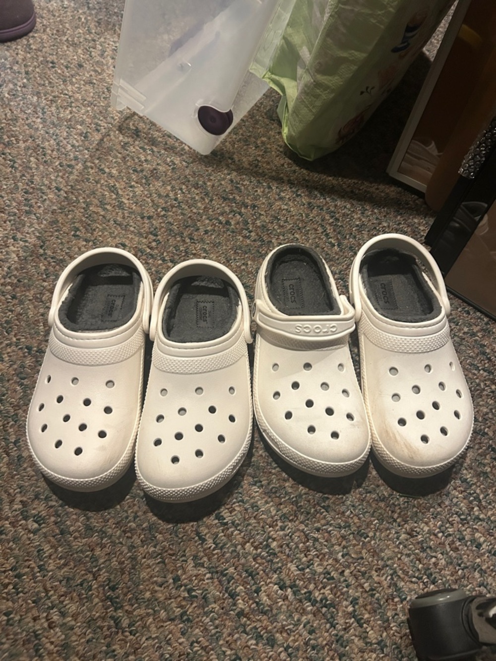 CROCS womens White Classic Clogs with Heel Strap